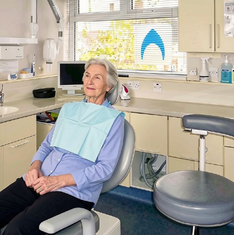 dental patient in a dentist's chair