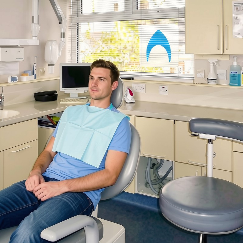 dental patient in a dentist's chair